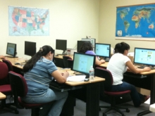 Library patrons in Douglas, Ariz. use the new computers purchased under AzPAC