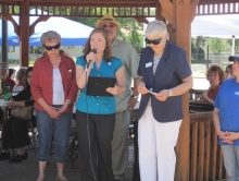 Library Trainer Crystal Schimpf gives a speech at the Miliken PCC launch